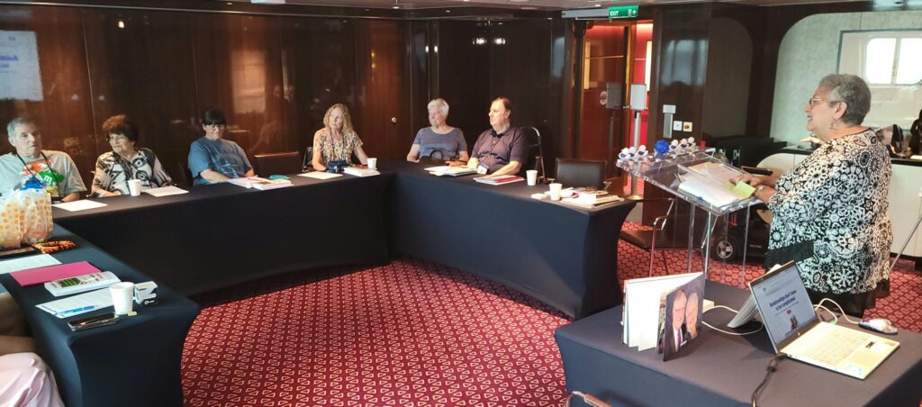 Toni presenting on the dementia friendly cruise